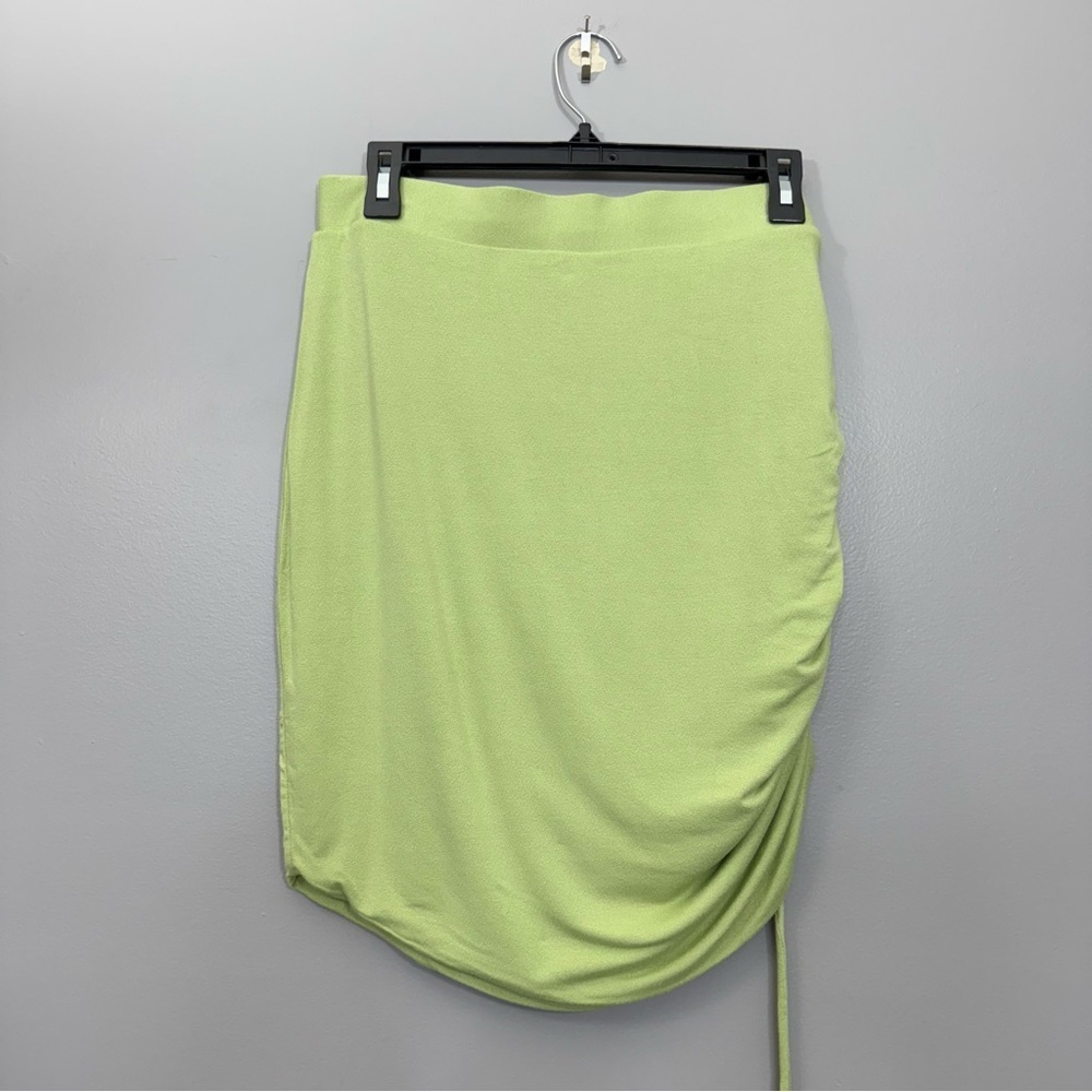 FREE PEOPLE Clara Ruched Long Sleeve Shirt & Skirt Set in La Pera Large NWT - Picture 9 of 16